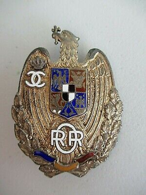 ROMANIA KINGDOM OFFICER IN RESERVE BADGE MEDAL SILVER/GILT.  #55! RARE