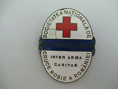 ROMANIA KINGDOM NATIONAL SOCIETY OF RED CROSS  BADGE MEDAL #242B.  SIS