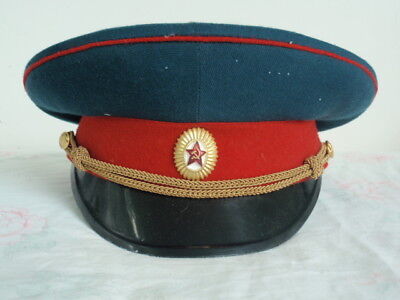SOVIET RUSSIA TWO OFFICER'S VISOR HATS. ORIGINAL SOVIET ERA ISSUED.  V