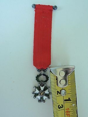 FRANCE ORDER OF THE LEGION OF HONOR MINIATURE WITH DIAMONDS. SILVER. RARE. VF+