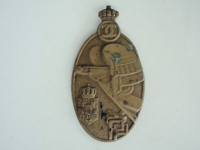 ROMANIA KINGDOM PRE MILITARY BADGE MEDAL 3RD GRADE. NUMBERED. CAROL II