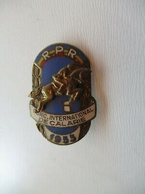 ROMANIA SOCIALIST RPR 1955 HORSE RIDING CHAMPION BADGE MEDAL. NUMBERED