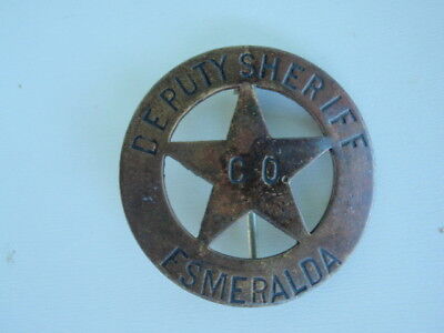 USA ESMARALDA COUNTY BADGE MEDAL. RARE! ORIGINAL VF+