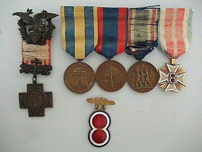 美国西班牙战争奖章 5 枚奖牌组。菲律宾陆军奖章