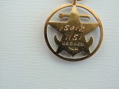 USA SOCIETY BADGE MINIATURE. MADE IN GOLD. MARKED 14K AND NUMBERED. RA
