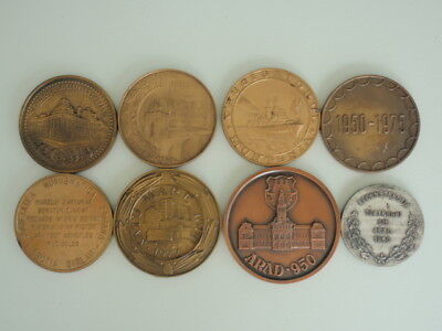 ROMANIA SOCIALIST 8 DIFFERENT TABLE MEDALS. RARE!