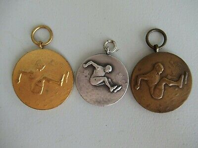 ROMANIA KINGDOM CAROL II 1932 SPORT MEDAL MEN'S LONG JUMP 1ST, 2ND, 3R