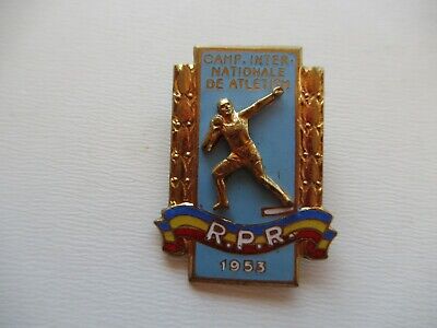 ROMANIA SOCIALIST RPR 1953 INTERNATIONAL ATHLETIC CHAMPION BADGE MEDAL