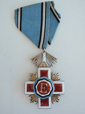 ESTONIA RED CROSS ORDER 3RD CLASS. SILVER/GILT. RARE VF+