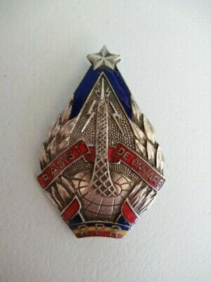 ROMANIA SOCIALIST RADIO COMMUNICATION'S BADGE MEDAL RPR.  VERY RARE! V