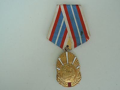 ROMANIA SOCIALIST MEDAL IN THE SERVICE TO THE MOTHERLAND 1ST CLASS RAR