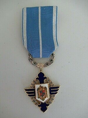 ROMANIA ORDER OF AIR FORCE BRAVERY 2000 OFFICER GRADE WITH WREATH. SIL