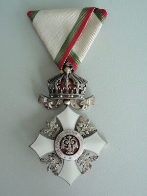 BULGARIA KINGDOM CIVIL MERIT ORDER 5TH CLASS W/ CROWN. CASED. EF!