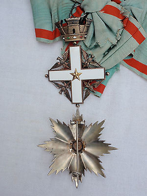 ITALY REPUBLIC ORDER OF MERIT GRAND CROSS BADGE SASH & BREAST STAR. SILVER