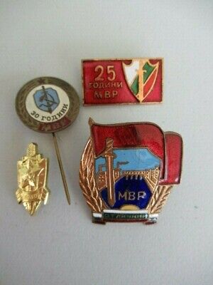 BULGARIA SOCIALIST MVR BADGES MEDAL. 4 DIFFERENT INSIGNIAS. ORIGINAL.