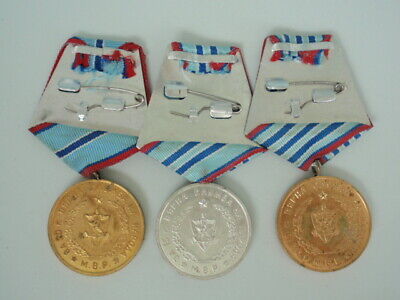 BULGARIA SOCIALIST 20, 15 & 10 YEAR SERVICE MEDAL IN THE MVR. TYPE 1.