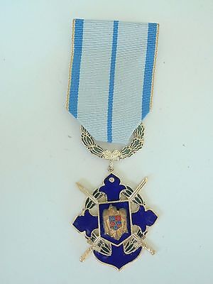 ROMANIA ORDER OF NAVAL BRAVERY 2000 KNIGHT GRADE WITH SWORDS. SILVER.