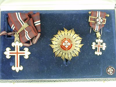 PORTUGAL GRAND OFFICER SET ORDER OF MILITARY MERIT. CASED. RARE. EF