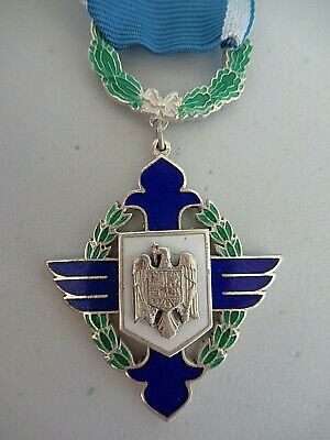 ROMANIA ORDER OF AIR FORCE BRAVERY 2000 KNIGHT GRADE WITH WREATH. SILV