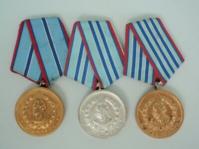 BULGARIA SOCIALIST 20, 15 & 10 YEAR SERVICE MEDAL IN THE MVR. TYPE 1.