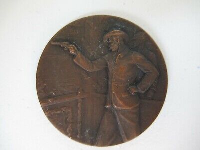 ROMANIA KINGDOM CAROL II 1900'S SPORT TABLE MEDAL FOR PISTOL SHOOTING