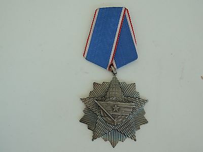 YUGOSLAVIA ORDER OF THE FLAG 5TH CLASS. SILVER. MARKED. NUMBERED. VF+