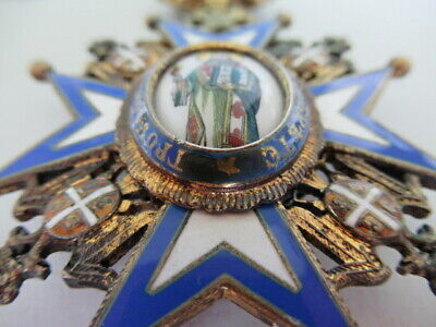 SERBIA ORDER OF ST. SAVA COMMANDER GRADE NECK BADGE. TYPE 3.