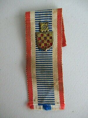 CROATIA RIBBON INSIGNIA MEDAL. RARE!.  VF+