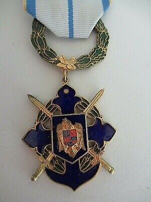 ROMANIA ORDER OF NAVAL BRAVERY 2000 OFFICER GRADE WITH SWORDS. SILVER.