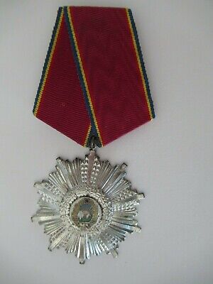 ROMANIA SOCIALIST ORDER OF THE 23RD OF AUGUST 4TH CLASS RPR. RARE VF+