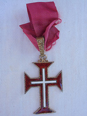 PORTUGAL  ORDER OF CHRIST COMMANDER NECK BADGE. SILVER/HALLMARKED. vf+