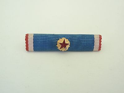 YUGOSLAVIA SOCIALIST ORDER OF THE FLAG SERVICE RIBBON BAR. RARE. VF+