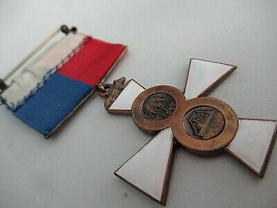 USA ARMY OF THE PHILLIPINES SOCIETY BADGE MEDAL. TYPE 1 ON ORIGINAL RIBBON