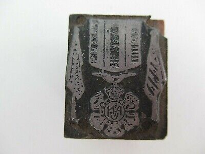 USA SOCIETY BADGE MEDAL PRINTING BLOCK. ORIGINAL. RARE! 1