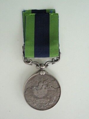 GREAT BRITAIN INDIA GENERAL SERVICE MEDAL W/ BAR SILVER/GILT NAMED. RARE! VF+