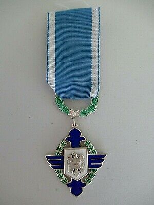 ROMANIA ORDER OF AIR FORCE BRAVERY 2000 KNIGHT GRADE WITH WREATH. SILV