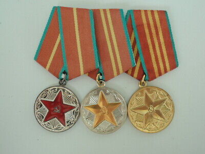 SOVIET RUSSIA 10, 15, & 20 YEAR MILITARY SERVICE MEDALS