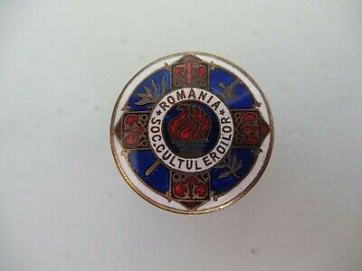 ROMANIA KINGDOM SOCIETY OF ROMANIAN HEROES MEMBERSHIP BADGE MEDAL TYPE