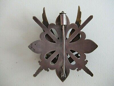 ROMANIA KINGDOM SCOUT OFFICER'S REGIMENT BADGE. SILVER/MARKED CAROL II