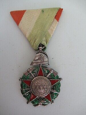 HUNGARY KINGDOM FIRE FIGHTER MEDAL FOR 30 YEAR SERVICE. SILVER. RARE!!