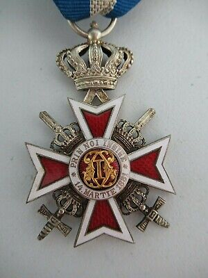 ROMANIA KINGDOM CROWN ORDER KNIGHT GRADE W/ SWORDS TYPE 2 1938 VARIANT