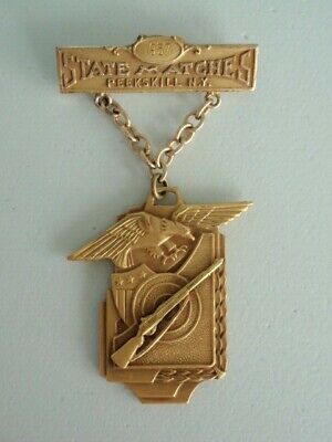 USA NEW YORK STATE MATCHES MEDAL 1957. GOLD FILLED. MARKED
