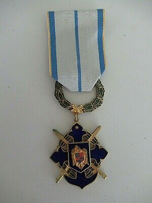 ROMANIA ORDER OF NAVAL BRAVERY 2000 OFFICER GRADE WITH SWORDS. SILVER.