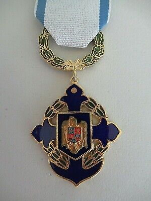 ROMANIA ORDER OF NAVAL BRAVERY 2000 OFFICER GRADE W/O SWORDS. SILVER.