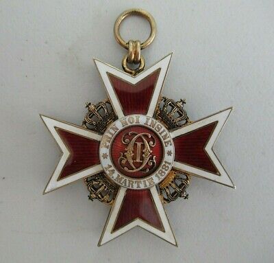 ROMANIA KINGDOM CROWN ORDER GRAND CROSS BADGE W/O SWORDS. TYPE 2. RARE