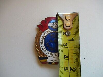 ROMANIA SOCIALIST RPR 1ST WORKERS SINDICATE CONGRESS BADGE MEDAL. RARE