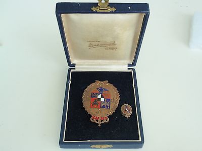 ROMANIA KINGDOM FUSR MILITARY BADGE ORDER 3RD GRADE #33 W/ MINIATURE.