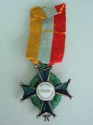 COLUMBIA MILITARY ORDER OF SAN MATEO 1ST CLASS. VERY RARE! VF+ ORIGINA