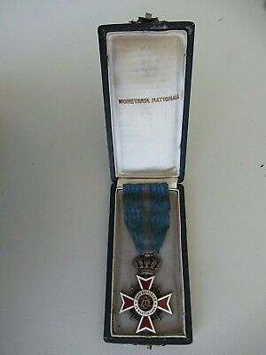 ROMANIA KINGDOM CROWN ORDER KNIGHT GRADE W/ CROWN. TYPE 2. CASED. RARE