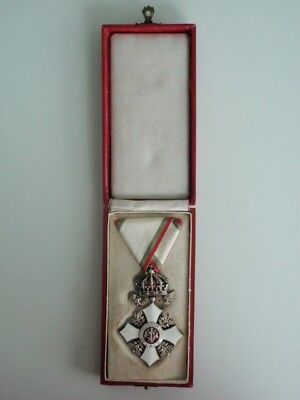 BULGARIA KINGDOM CIVIL MERIT ORDER 5TH CLASS W/ CROWN. CASED. EF!